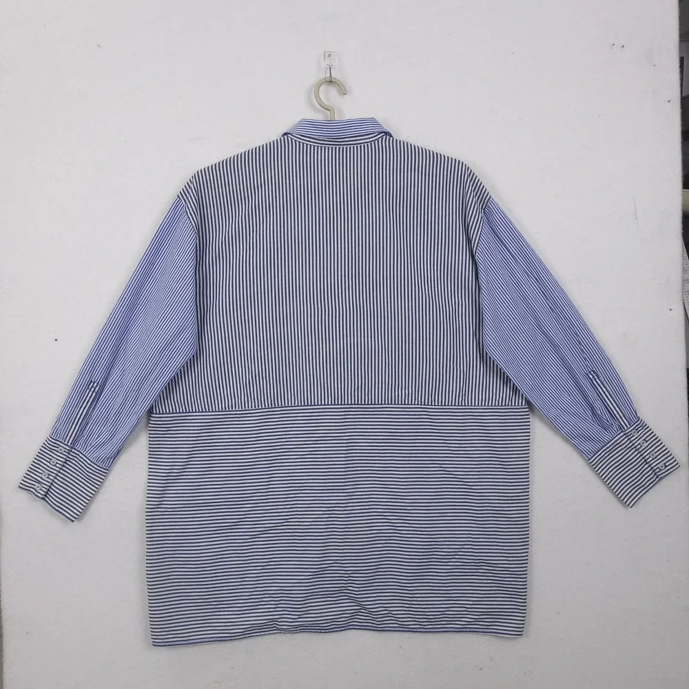 Free People Top Tunic Size Large Striped Oversized Button Up Relaxed Minimalist - Picture 2 of 16